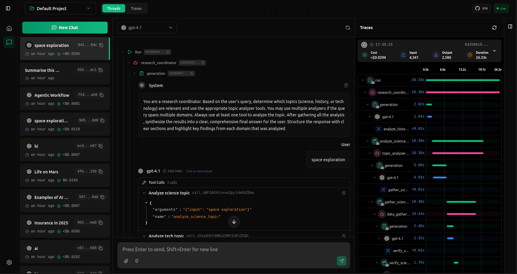 vLLora Tracing Interface