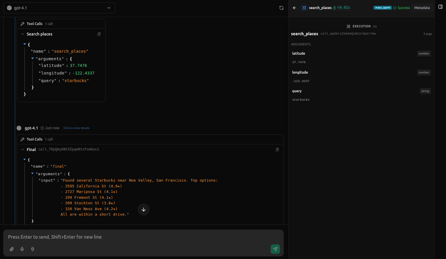 Corrected tool call logs