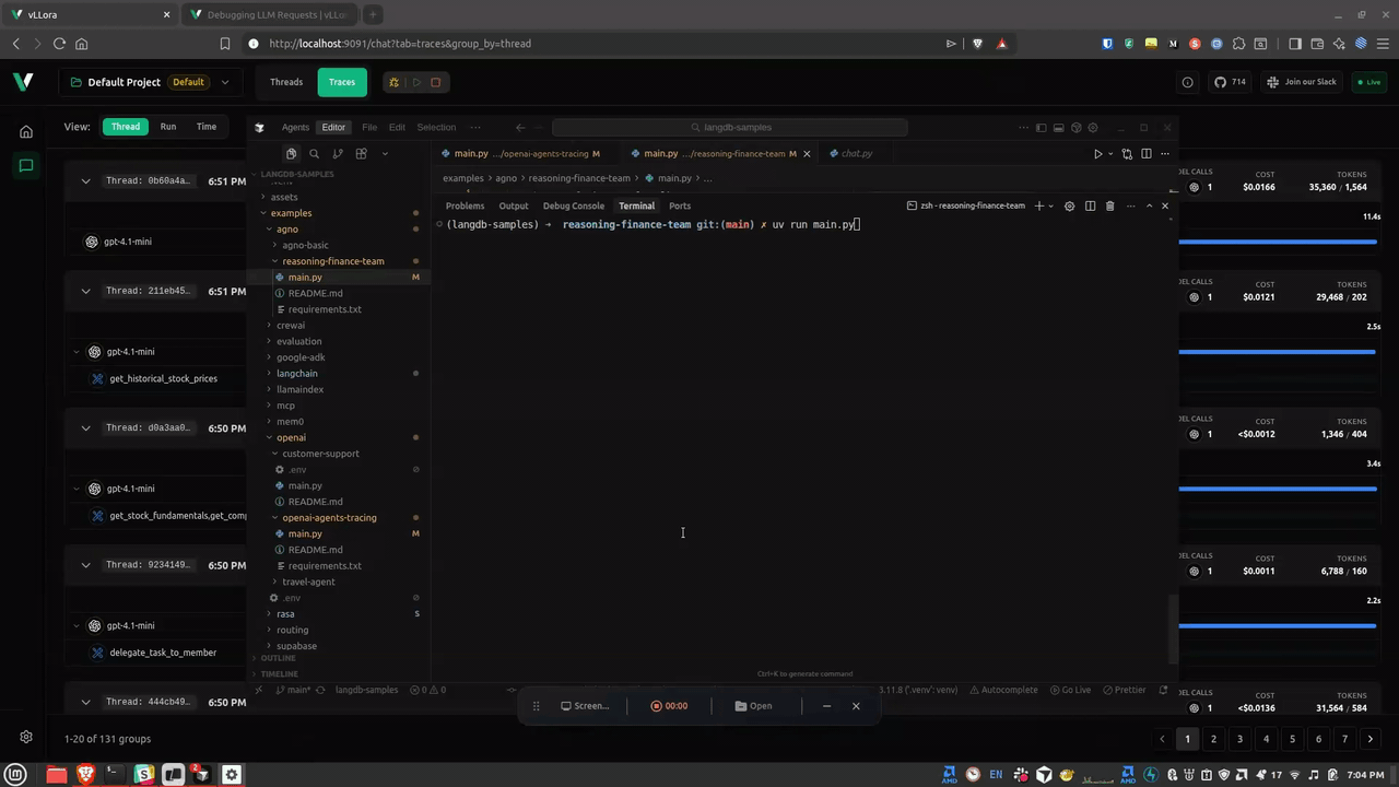 Debugging LLM Request using Debug Mode